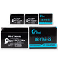 3-Pack UpStart Battery Replacement for 2007 Yamaha SR400 400CC Factory Activated, Maintenance Free, Motorcycle Battery - 12V, 2.3Ah, UB-YT4B-BS