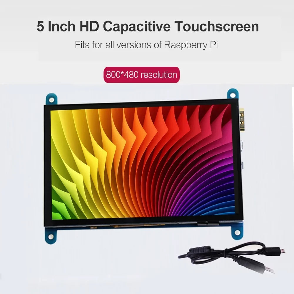 Andoer 5 Inch Capacitive Touchscreen Display 800*480 Resolution Small Portable with USB Interface Matching with Raspberry Pi Tool