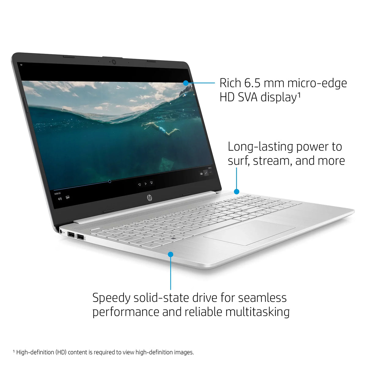 HP 15.6" i3 8GB/512GB Laptop-Silver
