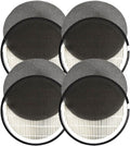 HQRP 4-Pack LV-H132-RF Replacement Filter Fitting with LEVOIT LV-H132 Air Purifier, 3-in-1 HEPA Activated Carbon Filter Set