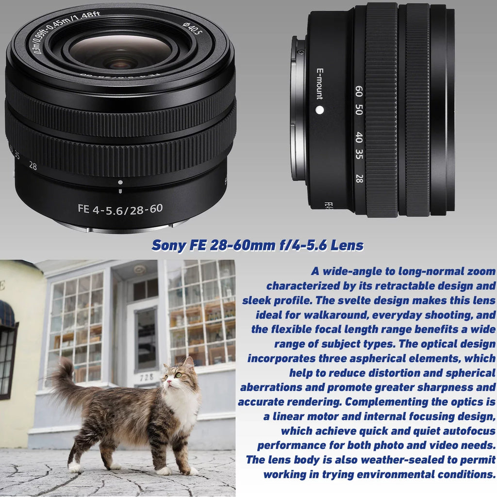Sony Alpha a6400 Mirrorless Digital Camera with Sony FE 28-60mm f/4-5.6 Lens & Ultimaxx 25mm f/1.8 Manual Lens + Deluxe Accessory Bundle: SanDisk 64GB Ultra SDXC, Lightweight 72” Tripod & Much More