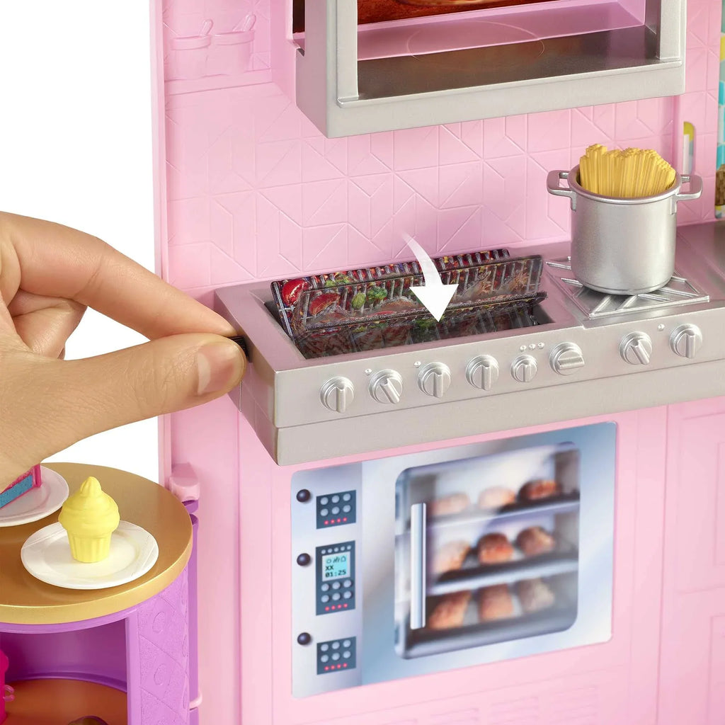 Barbie Cook ‘n Grill Restaurant Playset with 30+ Pieces Gift for 3 to 7 Year Olds