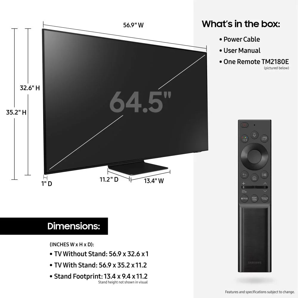 Samsung QN65QN9DAAFXZA 65” Neo QLED 4K HDR Smart TV with an Additional 2 Year Shield by Epic Protect (2021)