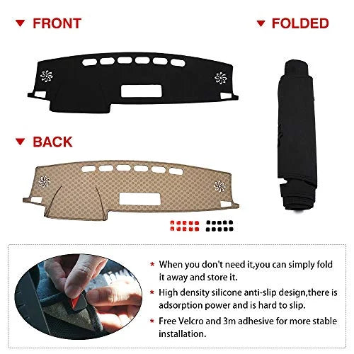Cartist Suede Dash Mat for Toyota RAV4 2013-2018 Dash Protection Nonslip Dashboard Mat Protector Sunshade No Glare