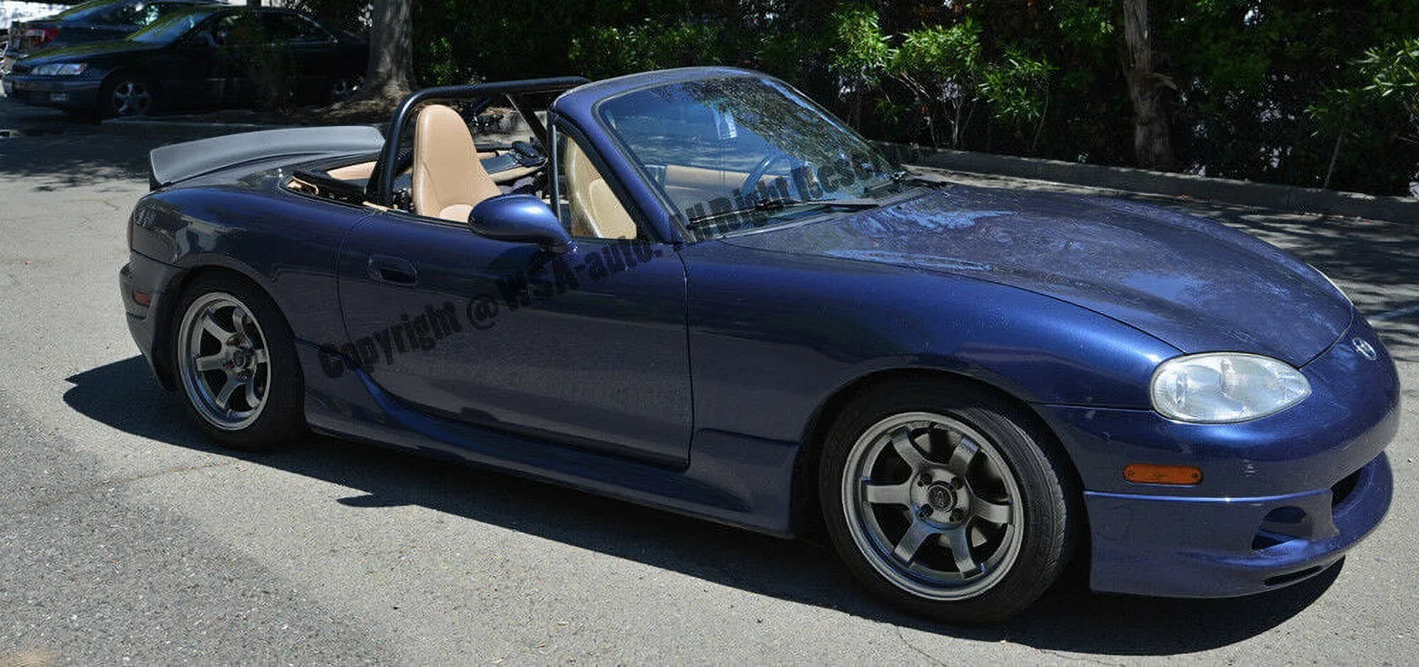 Replacement for 1999-2005 Mazda Miata MX5 NB | EOS Rocket Bunny Style Fiberglass Primer Black Rear Trunk Lid Wing Spoiler