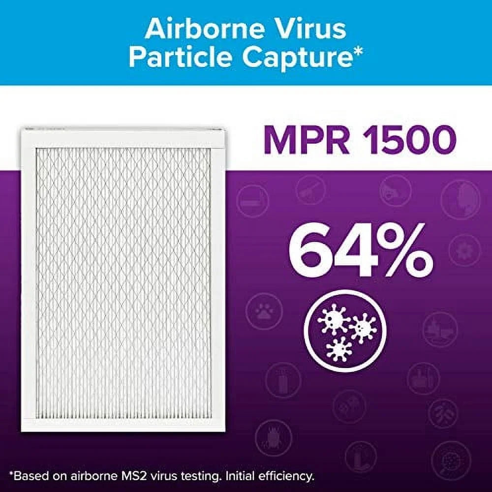Filtrete 12x30x1, AC Furnace Air Filter, MPR 1500, Healthy Living Ultra Allergen, 6-Pack (exact dimensions 11.81 x 29.81 x 0.78)