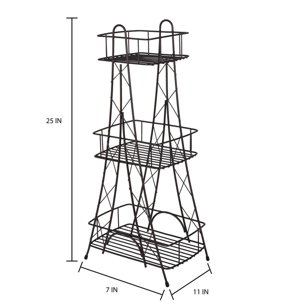 ELLE Paris Ville Des Lumieres Collection Eiffel Tower 3 Tier Spa Tower, 11"x 7"x 24.8" H