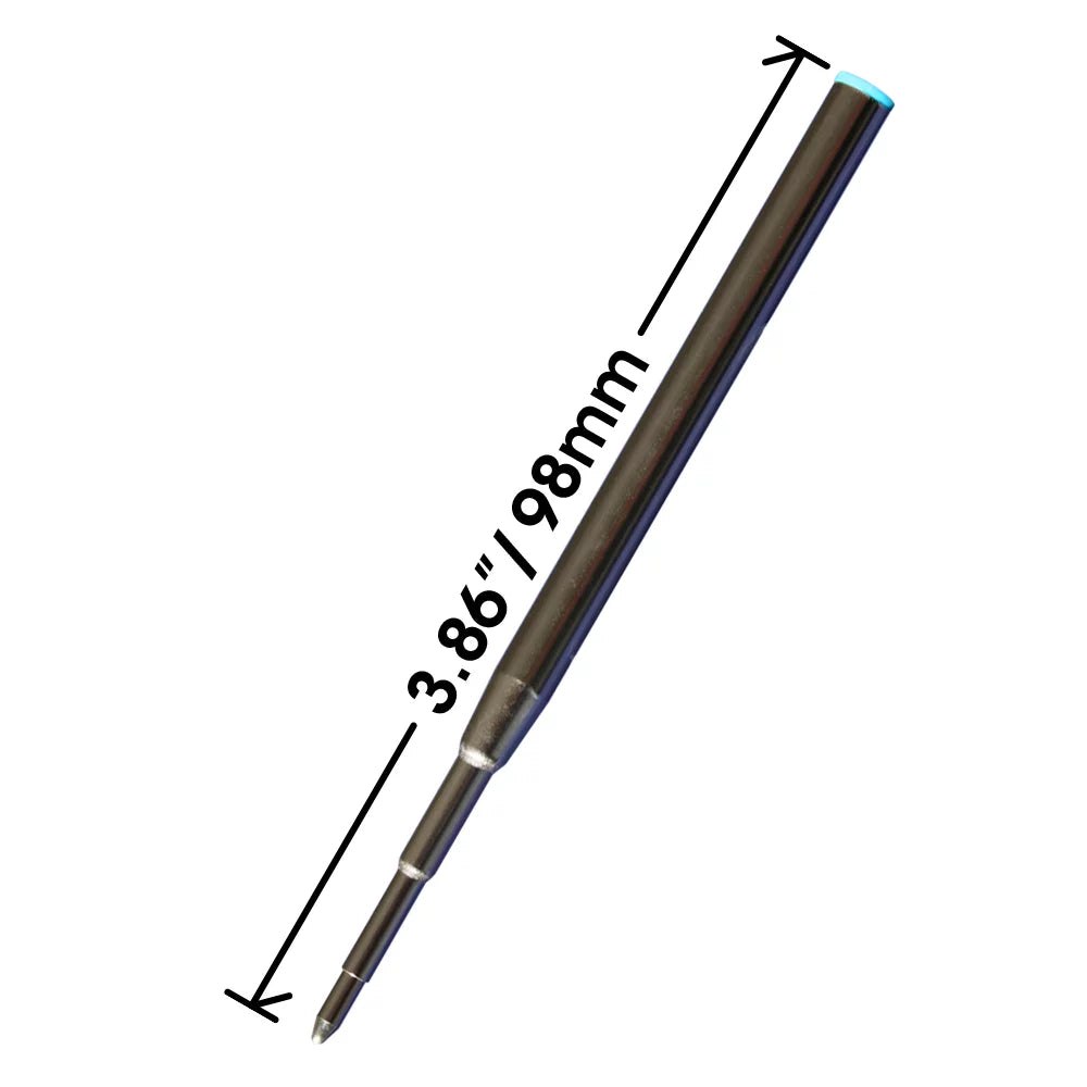 Jaymo Replacement for Montblanc 128214 - Measures 3.875 in / 98 mm Long - Ballpoint Pen Refill - 24 Blue
