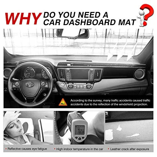 Cartist Suede Dash Mat for Toyota RAV4 2013-2018 Dash Protection Nonslip Dashboard Mat Protector Sunshade No Glare