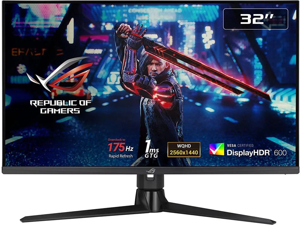 ASUS ROG Strix 32? 1440P Gaming Monitor (XG32AQ) - QHD (2560 x 1440), Fast IPS, 175Hz (OC), 1ms, G-SYNC Suitable Variable Overdrive, Eye Care, DisplayHDR 600, DisplayPort, HDMI, USB, 96% DCI-P3