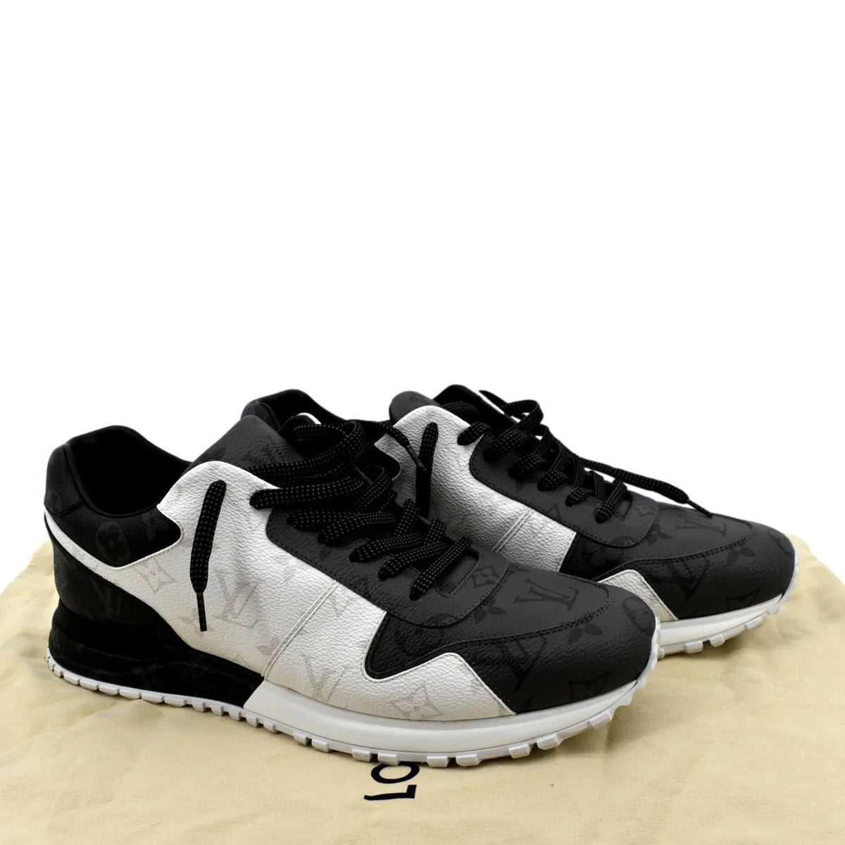 Pre-owned LOUIS VUITTON Runaway Monogram Sneakers Bicolor US 9-9