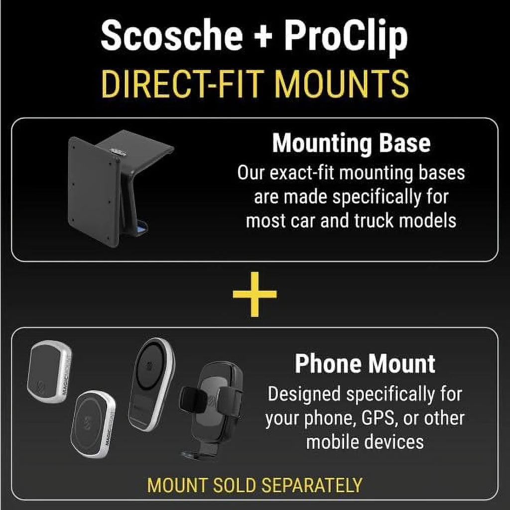 Scosche PC854957 ProClip Center Dash Mount Matching with 2014-2021 Toyota Tundra Trucks (Mounting Base Only)