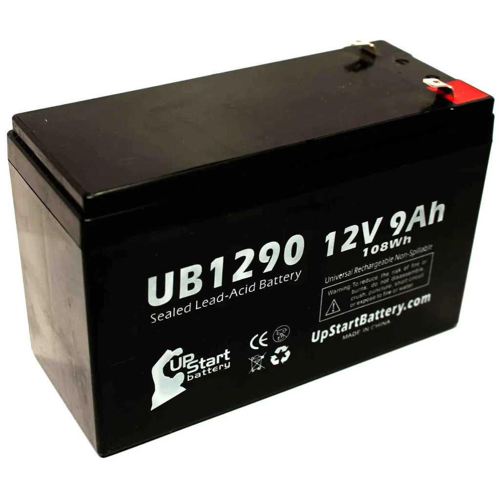 Matching Dyna Cell WP6.512 Battery - Replacement UB1290 Universal Sealed Lead Acid Battery (12V, 9Ah, 9000mAh, F1 Terminal, AGM, SLA) - Includes TWO F1 to F2 Terminal Adapters