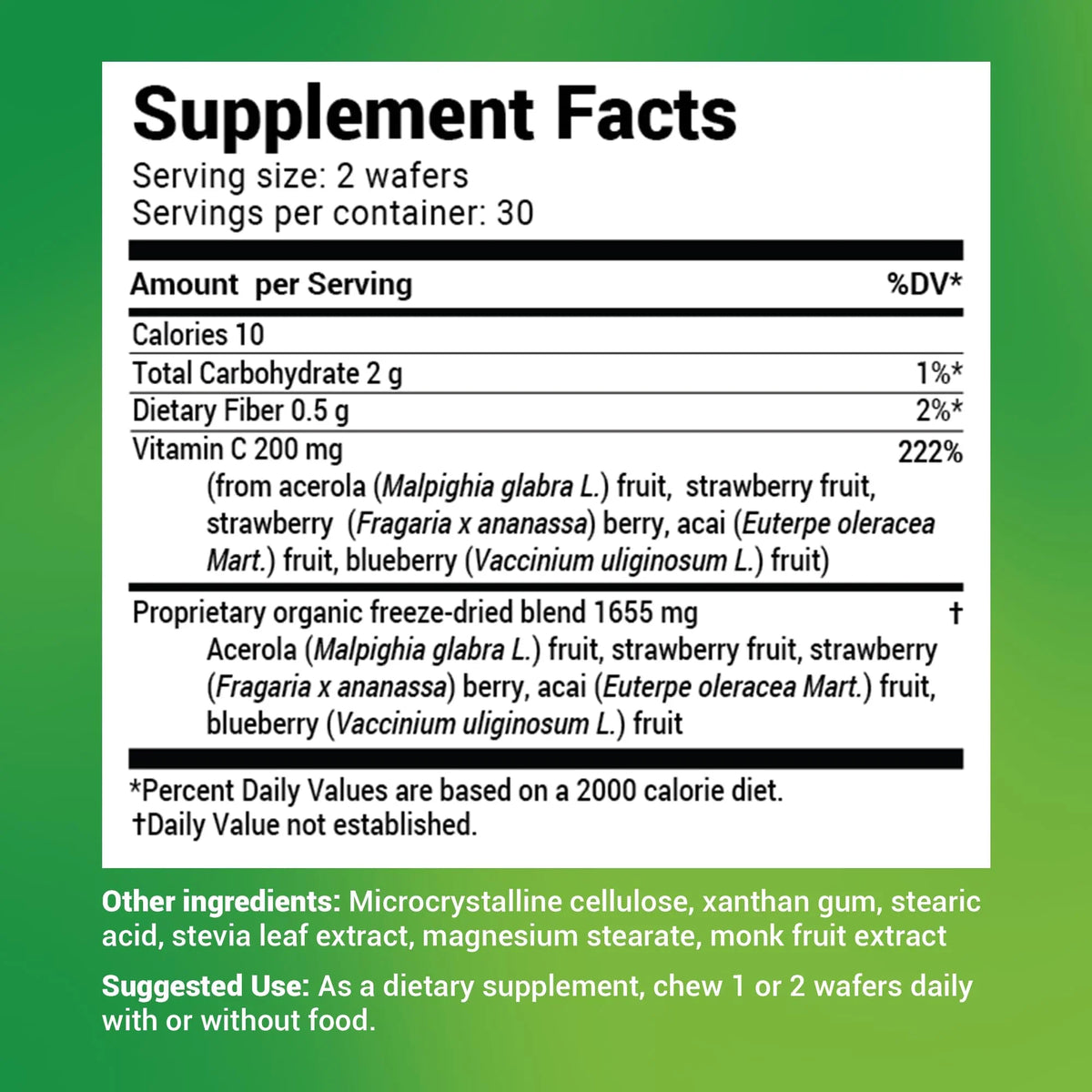 Dr. Berg Chewable Vitamin C Complex - Real Vitamin C Chewable Tablets from Berries, 60 Wafers