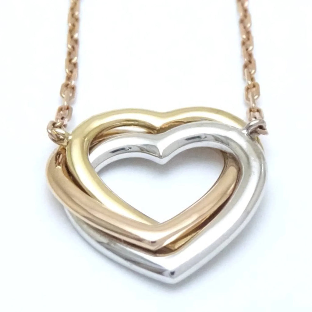 Pre-Owned CARTIER Trinity Heart Necklace Diamond B7061200 K18 Three-Color Gold 291637 (Like New)