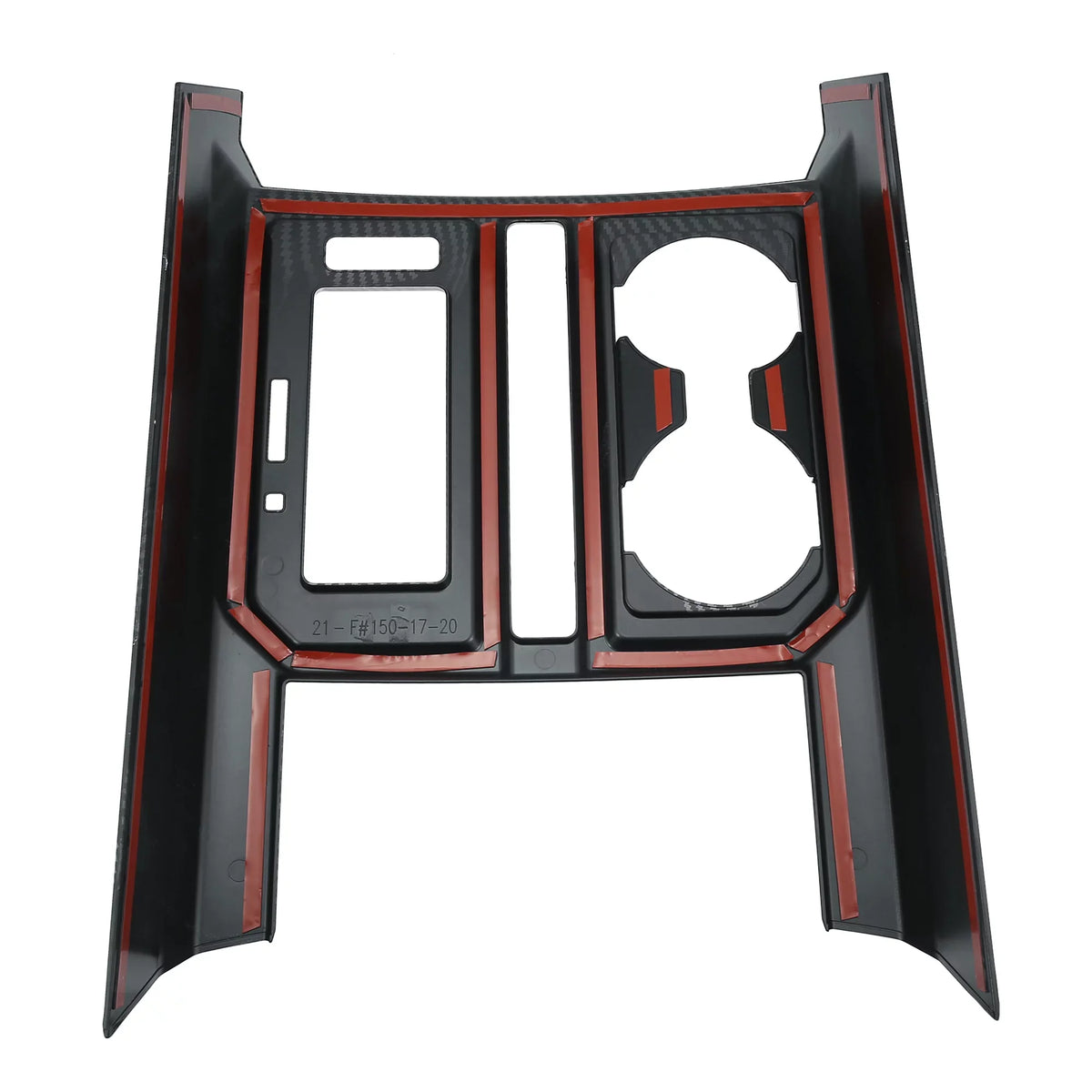 Carbon Fiber Pattern Car Center Console Gear Shift Cup Holder Trim Coating for Ford F-150 2015 2016 2017 2018 2019 Black