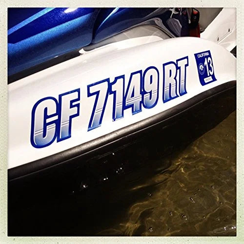 STIFFIE Techtron Yellow/Navy 3" Alpha-Numeric Identification Custom Kit Registration Numbers & Letters Marine Stickers Decals for Vessel & Personal Watercraft PWC