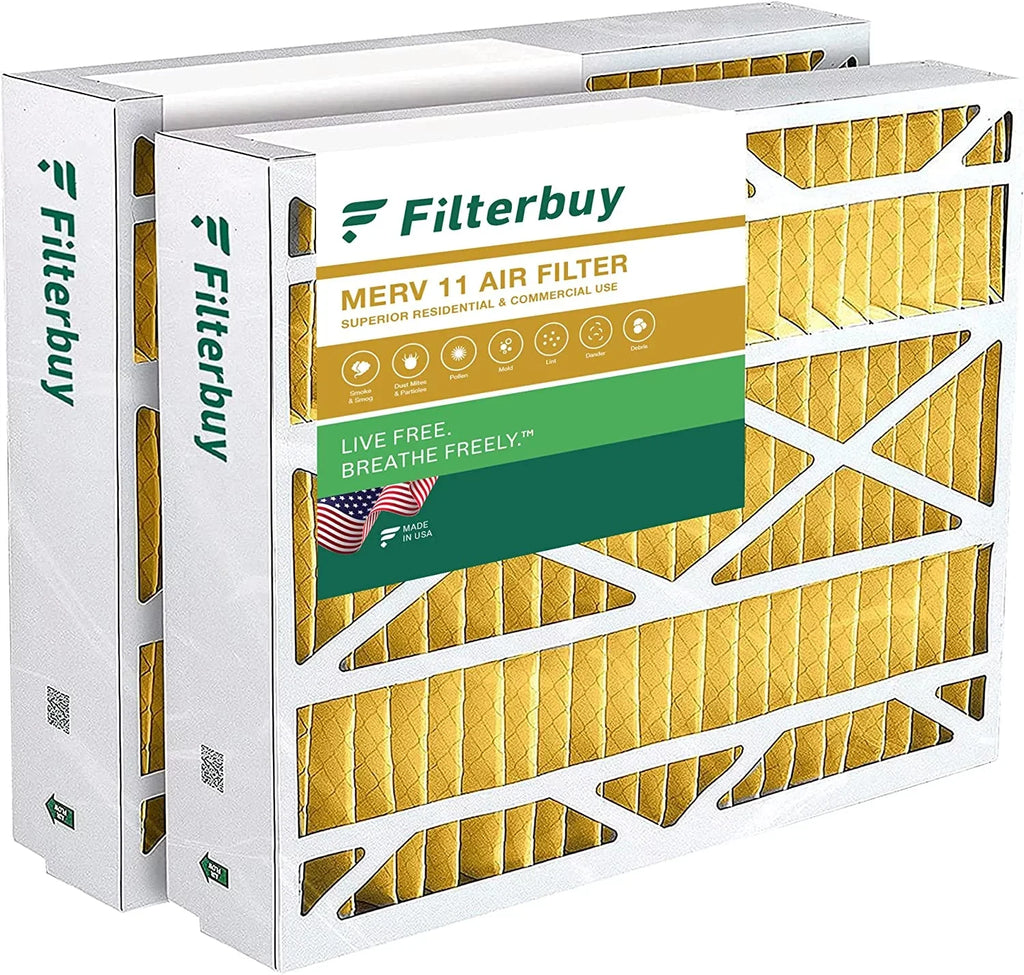 Filterbuy 20x21x5 MERV 11 Pleated HVAC AC Furnace Air Filters for Lennox X8790 / PCO14-23 (2-Pack)
