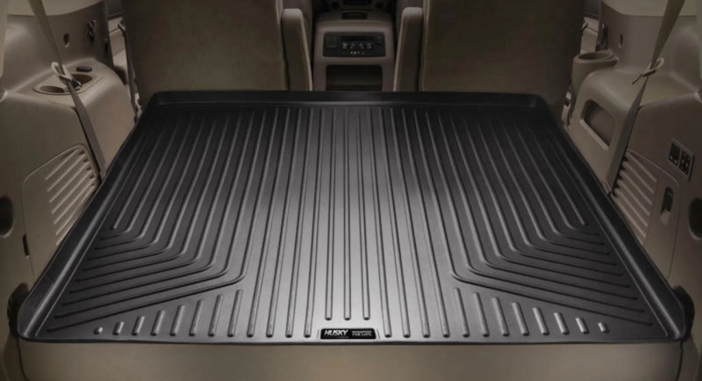 Husky by RealTruck Climate Series Cargo Liner Black Matching with 12-19 Toyota Highlander; Matching with to back of 2nd row Seats over foldered 3rd row Seats