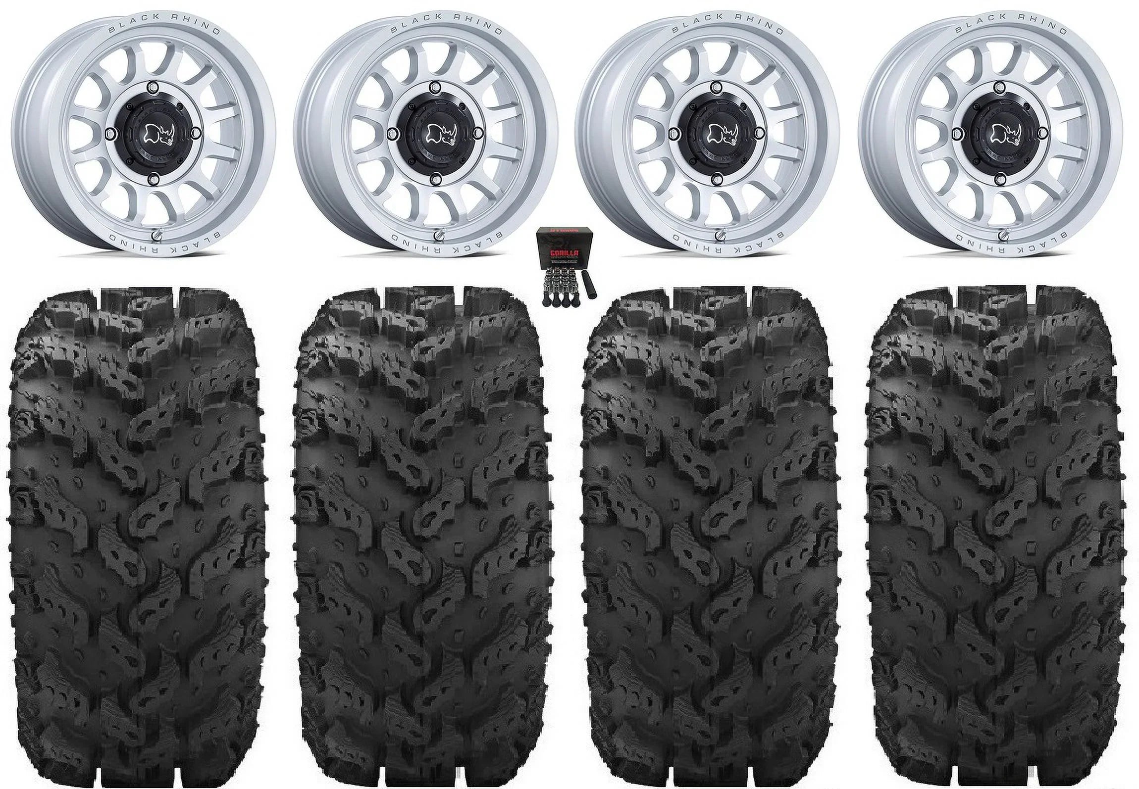 Black Rhino Rapid 14" Wheels Si 28" Reptile Tires Yamaha Viking Wolverine YXZ1000R CFMoto ZForce 950 UForce 1000