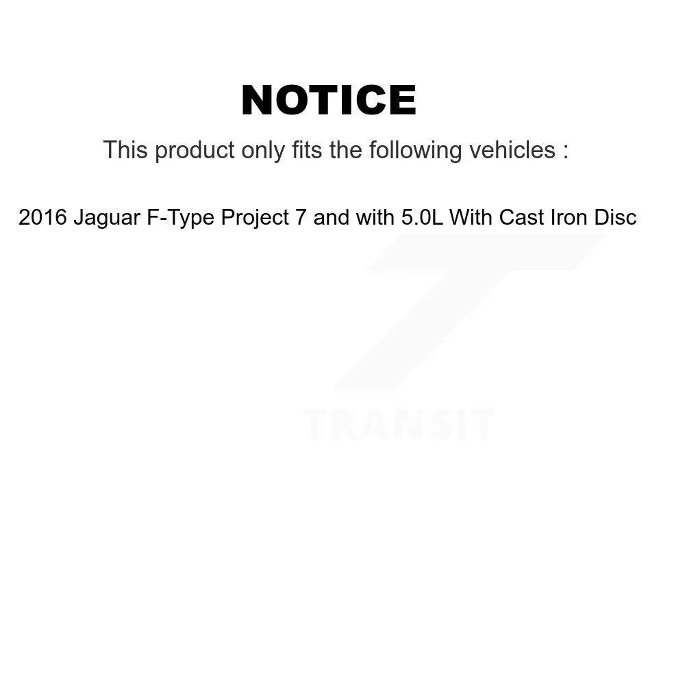 Transit Auto - Rear Ceramic Disc Brake Pads And Wear Sensors Kit For 2016 Jaguar F-Type Project 7 with 5.0L With Cast Iron KTW-101169