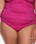 Ralph Lauren PLUMERIA Plus Size Shirred High-Waist Swim Bottom, US 18W