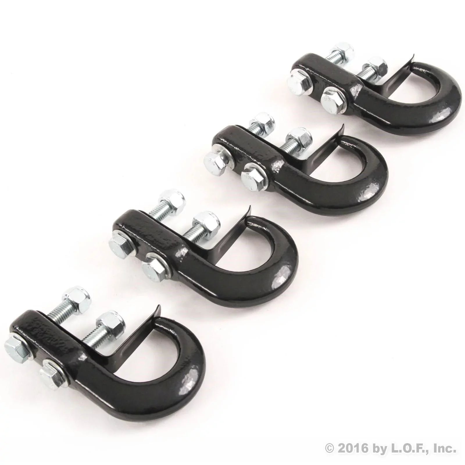Red Hound Auto 4 Universal Shield Tow Hooks for Fitting with Ford Dodge Chevrolet GMC Toyota Pickup Truck