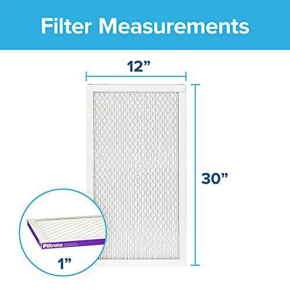 Filtrete 12x30x1, AC Furnace Air Filter, MPR 1500, Healthy Living Ultra Allergen, 6-Pack (exact dimensions 11.81 x 29.81 x 0.78)