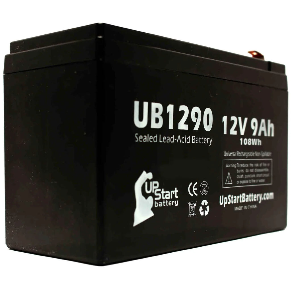 Matching Dyna Cell WP6.512 Battery - Replacement UB1290 Universal Sealed Lead Acid Battery (12V, 9Ah, 9000mAh, F1 Terminal, AGM, SLA) - Includes TWO F1 to F2 Terminal Adapters