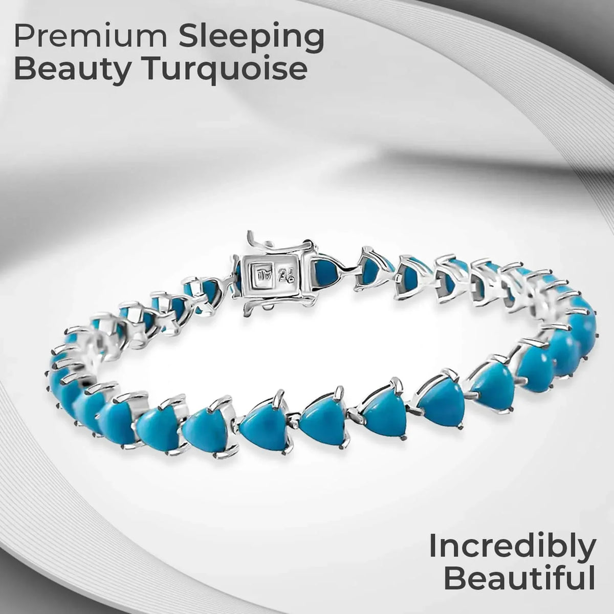 Shop LC Sleeping Beauty Turquoise Trillion 925 Sterling Silver Platinum Plated Tennis Bracelet for Women Jewelry Size 7.25" Ct 10.99 Birthday Mothers Day Gifts for Mom