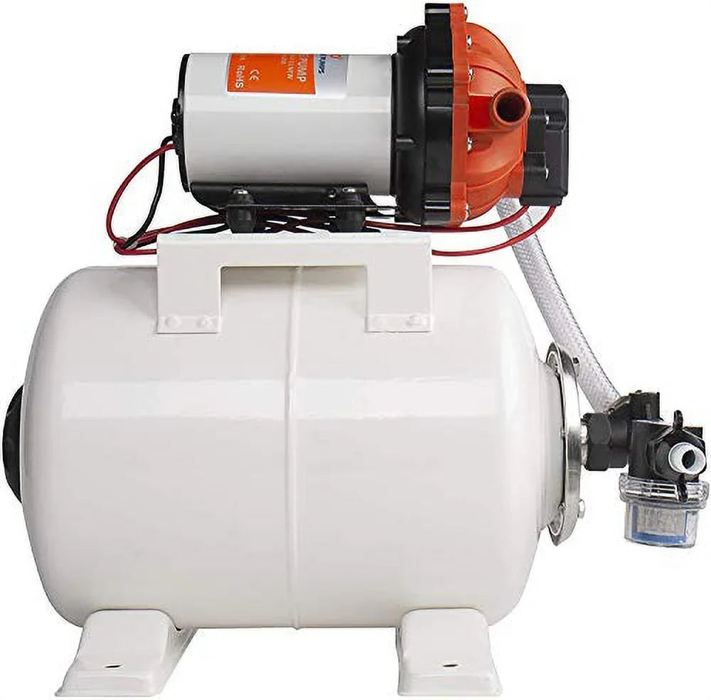 SEAFLO Water Pump and Accumulator Tank System - 12V, 5.5 GPM, 60 PSI, 2 Gallon Tan