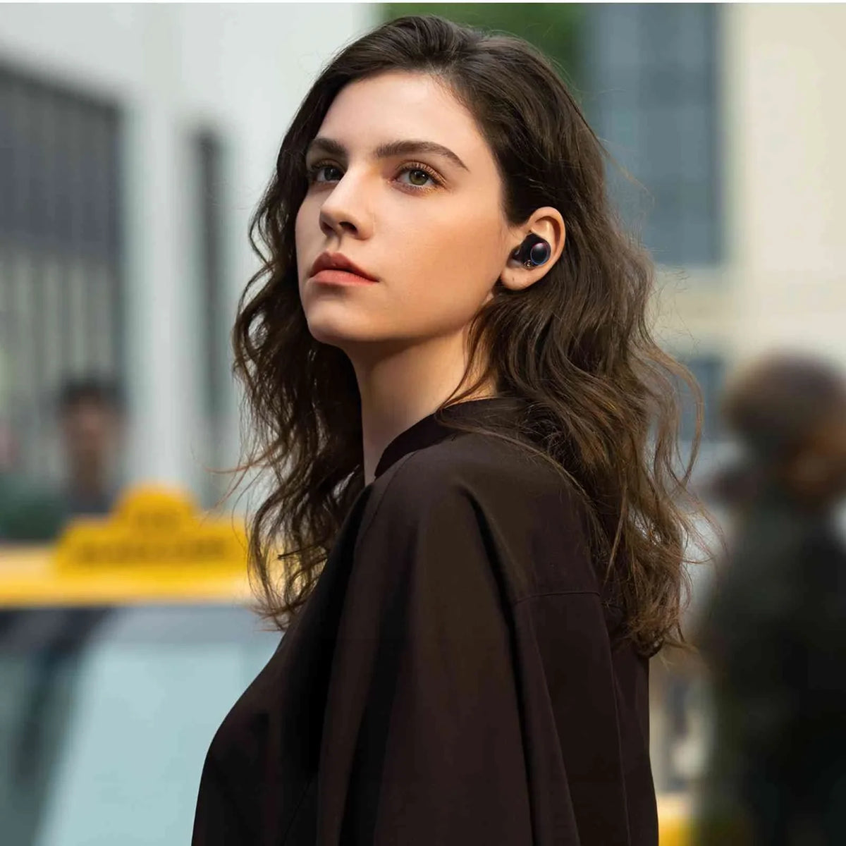 UrbanX True Wireless Bluetooth Earbuds + Charging Case, Black, Dual Connect, IPX5 Water Resistance, Bluetooth 5.2 Connection, Balanced, Bass Boost Matching with OnePlus Ace 2