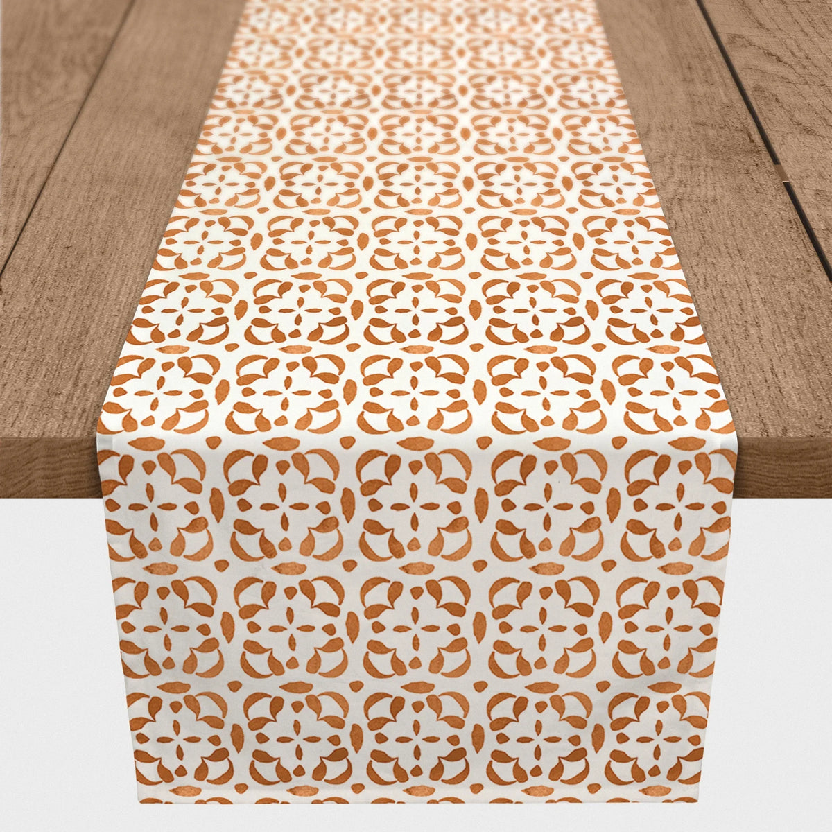 Creative Products Watercolor Tile Pattern Orange 16x72 Poly Twill Table Runner