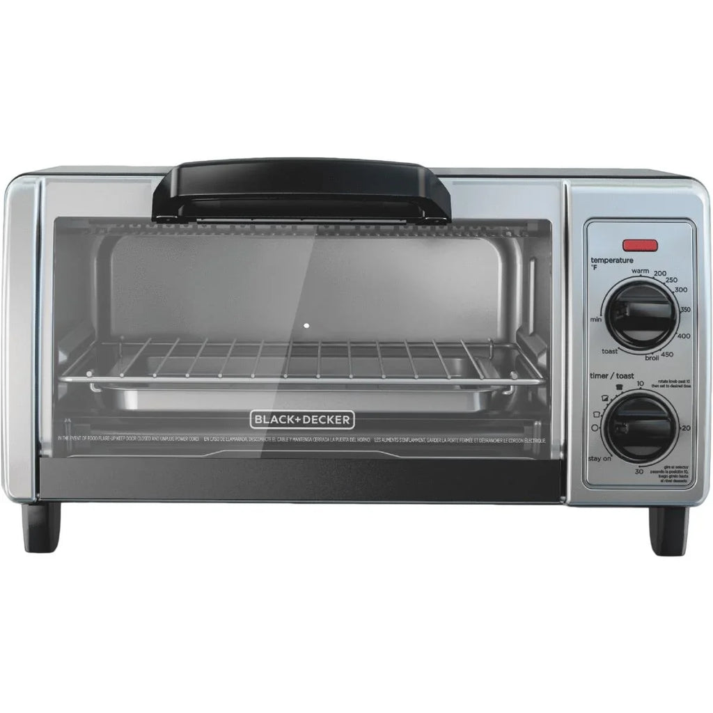 BLACK+DECKER 4-Slice Toaster Oven, Stainless Steel, TO1705SB