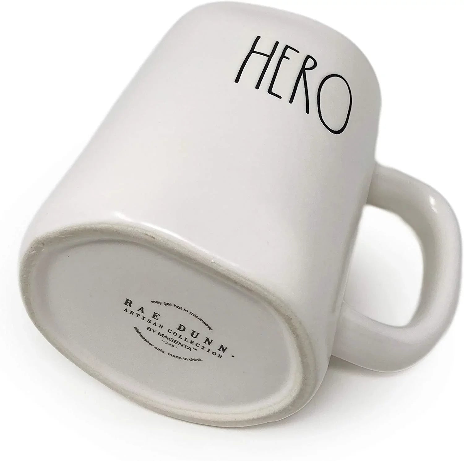 Rae Dunn White DOCTOR HERO Ceramic Mug with Black LL Letter Tea Mug