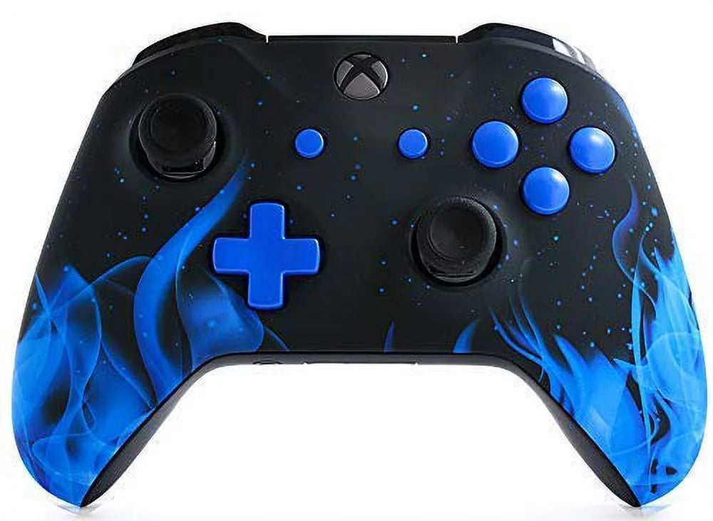 Soft Blue Fire (Matte blue) Xbox One S SMART Custom Rapid Fire Modded Controller. FPS mods. COD Warzone