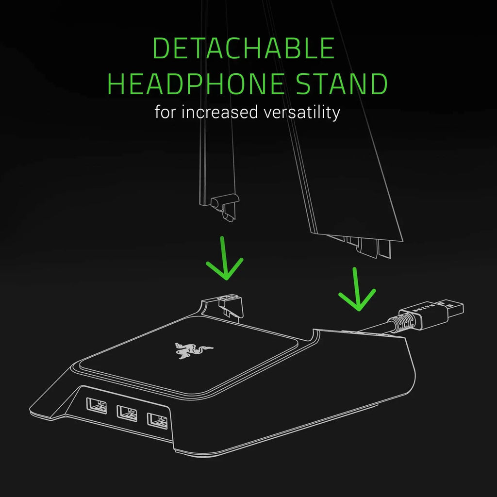 Razer Base Station Chroma - Chroma Enabled Gaming Headset Stand with USB Hub