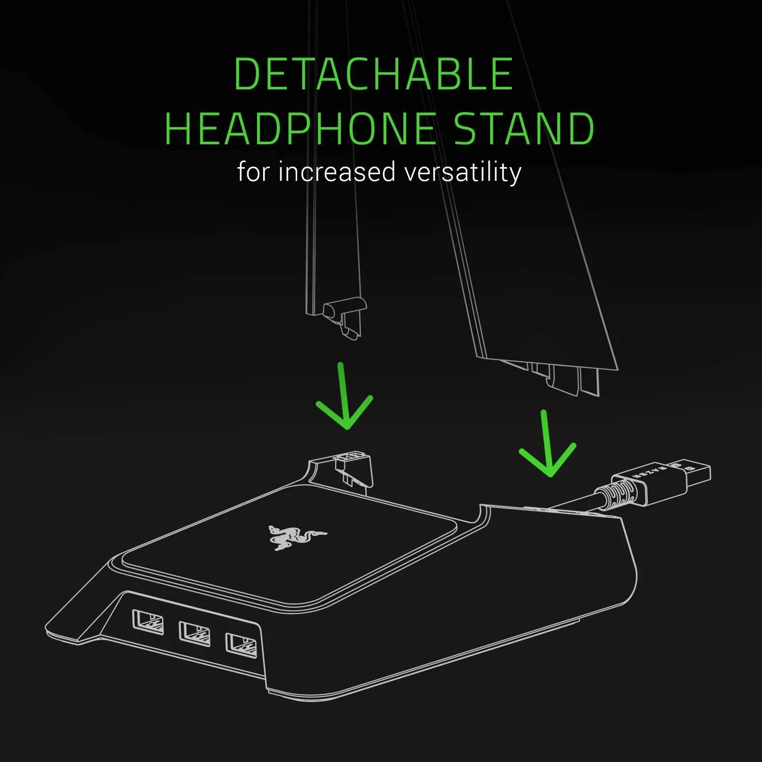 Razer Base Station Chroma - Chroma Enabled Gaming Headset Stand with USB Hub