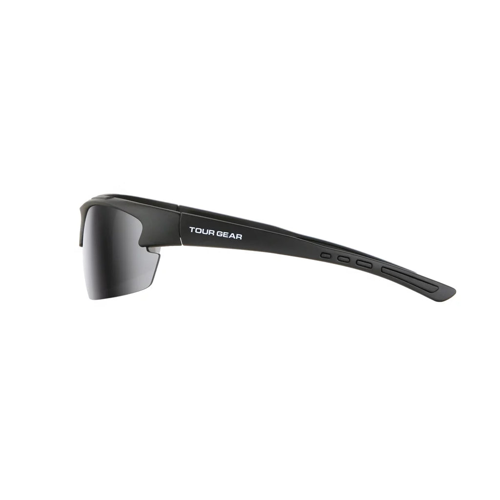 Tour Gear Men's Semi-Rimless Sports Sunglasses - Matte Black for Men Women Cycling Running Driving Fishing Golf Baseball Glasses