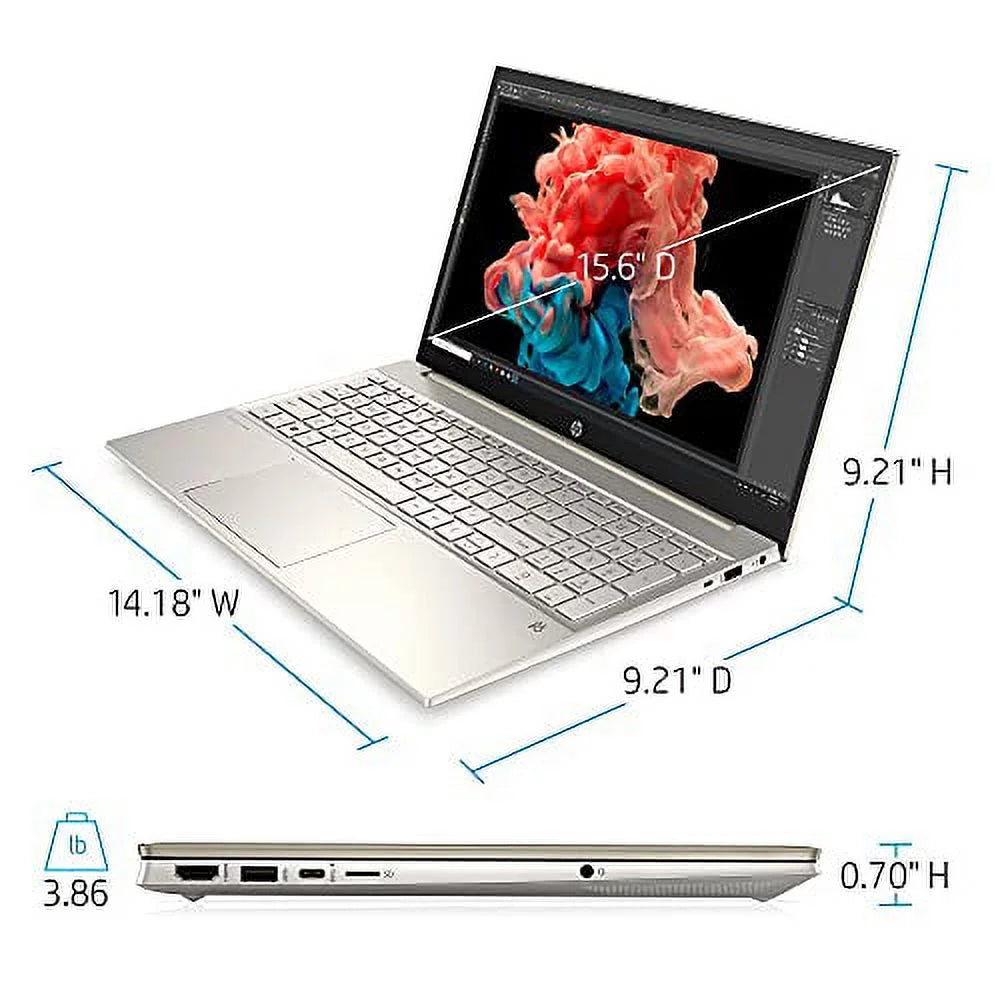HP Pavilion 15-EG00 Laptop 2021 New, 15.6" FHD IPS Touchscreen, Intel i7-1165G7 4-Core, Iris Xe Graphics, 64GB DDR4, 2TB SSD, Backlit Keyboard, Wi-Fi 6, Card Reader, Win10 Pro, COU 32GB USB