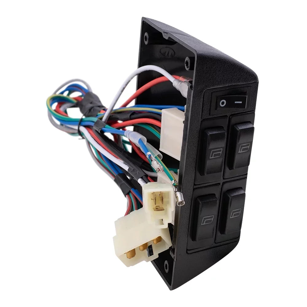 Brock Replacement Universal Power Window Switch Kit Horizontal Design with Bezels and Wiring Matching with 4 Door Pickup Truck SUV Car Van