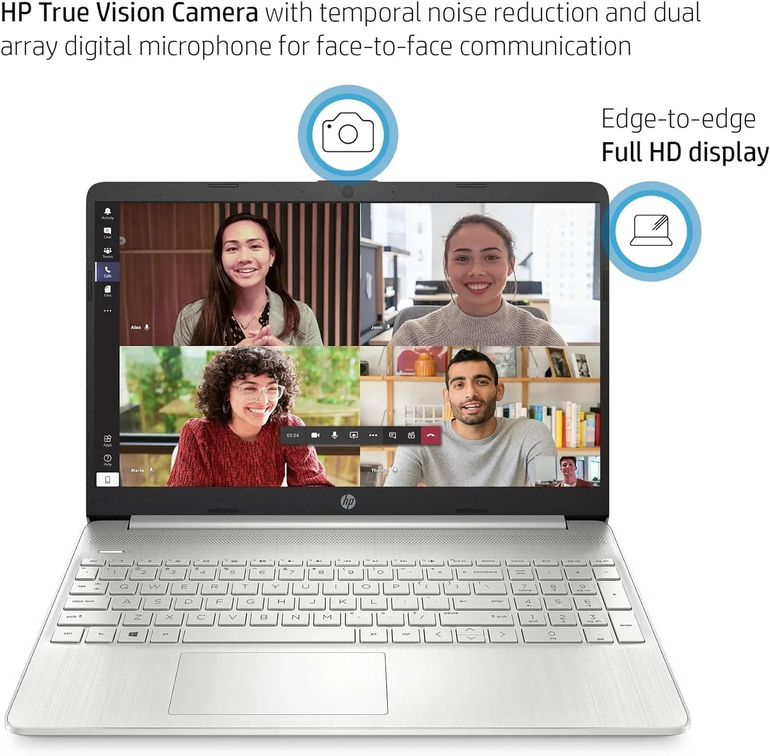 HP 15 15.6" Full HD Business Laptop Computer, Intel 4-core i5-1135G7, 16GB RAM, 1TB PCIe SSD, Iris Xe Graphic, Wi-Fi 6, BT 4.2, Natural Silver, Windows 11 Home