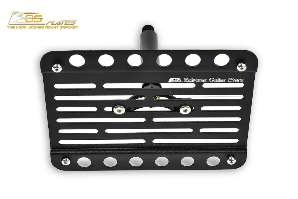 Extreme Online Store Replacement for 2009-2015 Mazda Miata NC | EOS Plate Version 1 Mid Sized Front Bumper Tow Hook License Relocator Mount Bracket Tow-230