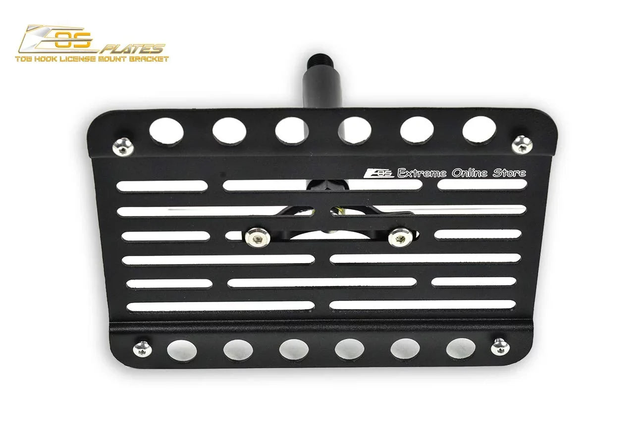 Extreme Online Store Replacement for 2009-2015 Mazda Miata NC | EOS Plate Version 1 Mid Sized Front Bumper Tow Hook License Relocator Mount Bracket Tow-230