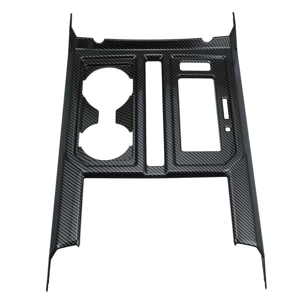 Carbon Fiber Pattern Car Center Console Gear Shift Cup Holder Trim Coating for Ford F-150 2015 2016 2017 2018 2019 Black