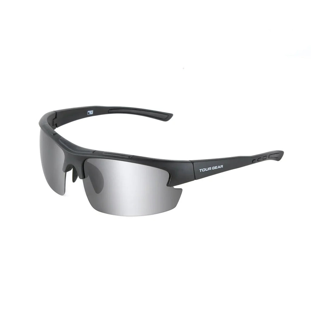 Tour Gear Men's Semi-Rimless Sports Sunglasses - Matte Black for Men Women Cycling Running Driving Fishing Golf Baseball Glasses