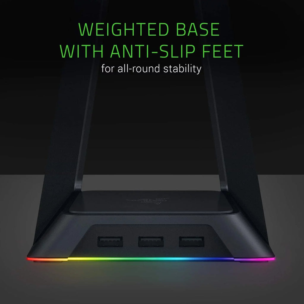 Razer Base Station Chroma - Chroma Enabled Gaming Headset Stand with USB Hub