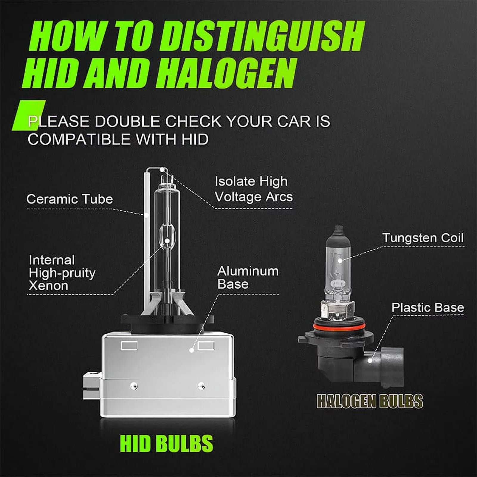 For Buick Enclave 2013-2015 2016 2017 2018 HID Xenon Headlight Bulbs D3S High/Low Beam 2pc