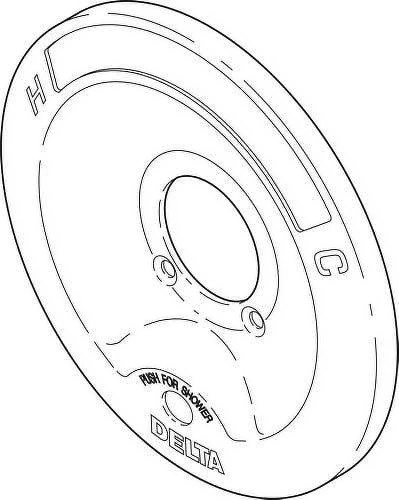 Delta Escutcheon with Push-Button Diverter for 600 Series Faucets in Chrome RP6046