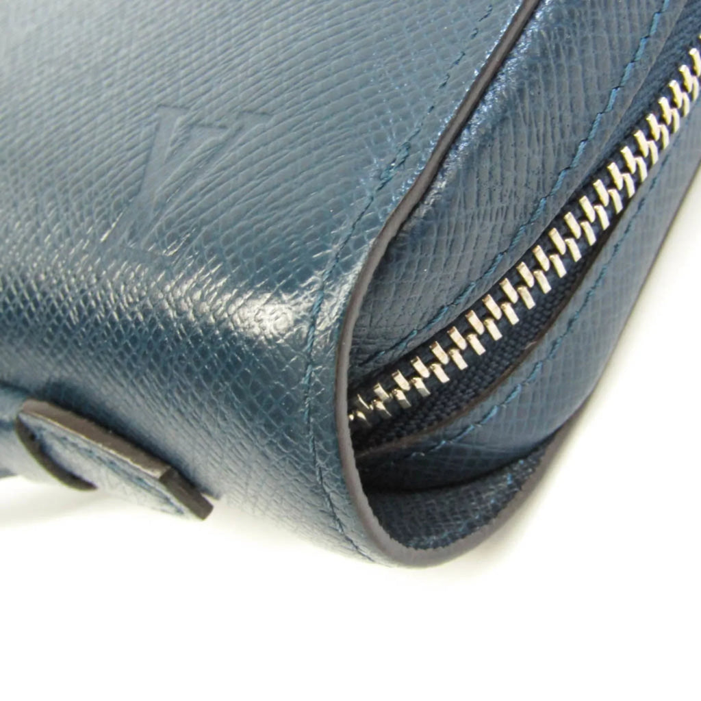 Pre-Owned Louis Vuitton Taiga Zippy XL M64019 Men's Taiga Leather Long Wallet (bi-fold) Navy Blue (Good)
